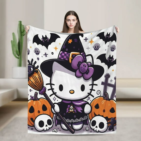 Halloween Hello Kitty Kawaii Cat Blanket Sofa Air Conditioning Blanket Bed Living Room Blanket 30x40 H-10