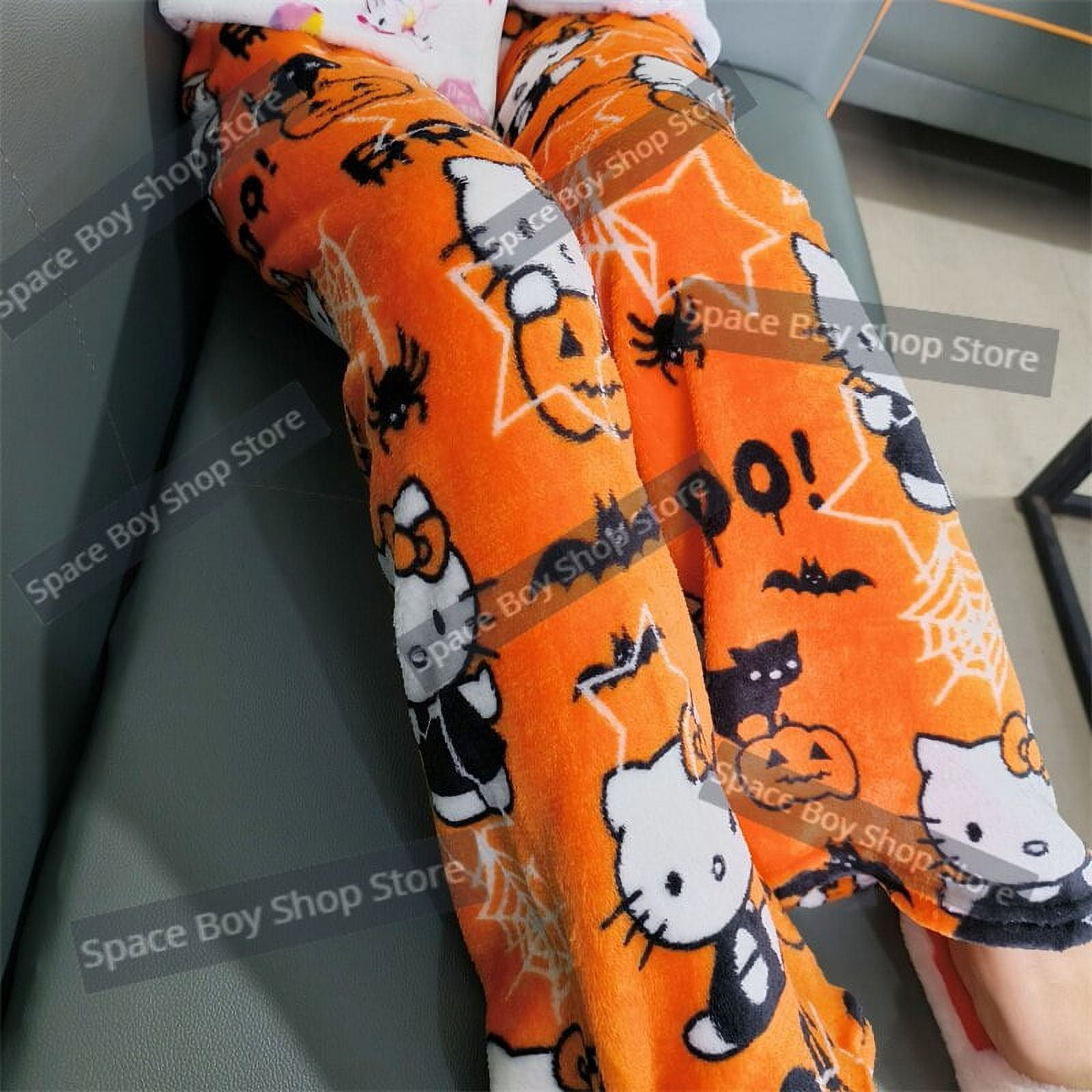 Halloween Hello Kitty Pajama Pants Plus Size Sanrio Fleece Double