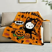 Halloween Hello Kitty Throw Blanket Cute Cartoon Kuromi Soft Flannel Fleece Warm Blanket for Couch Sofa Bed Living Room 30*40 H-1