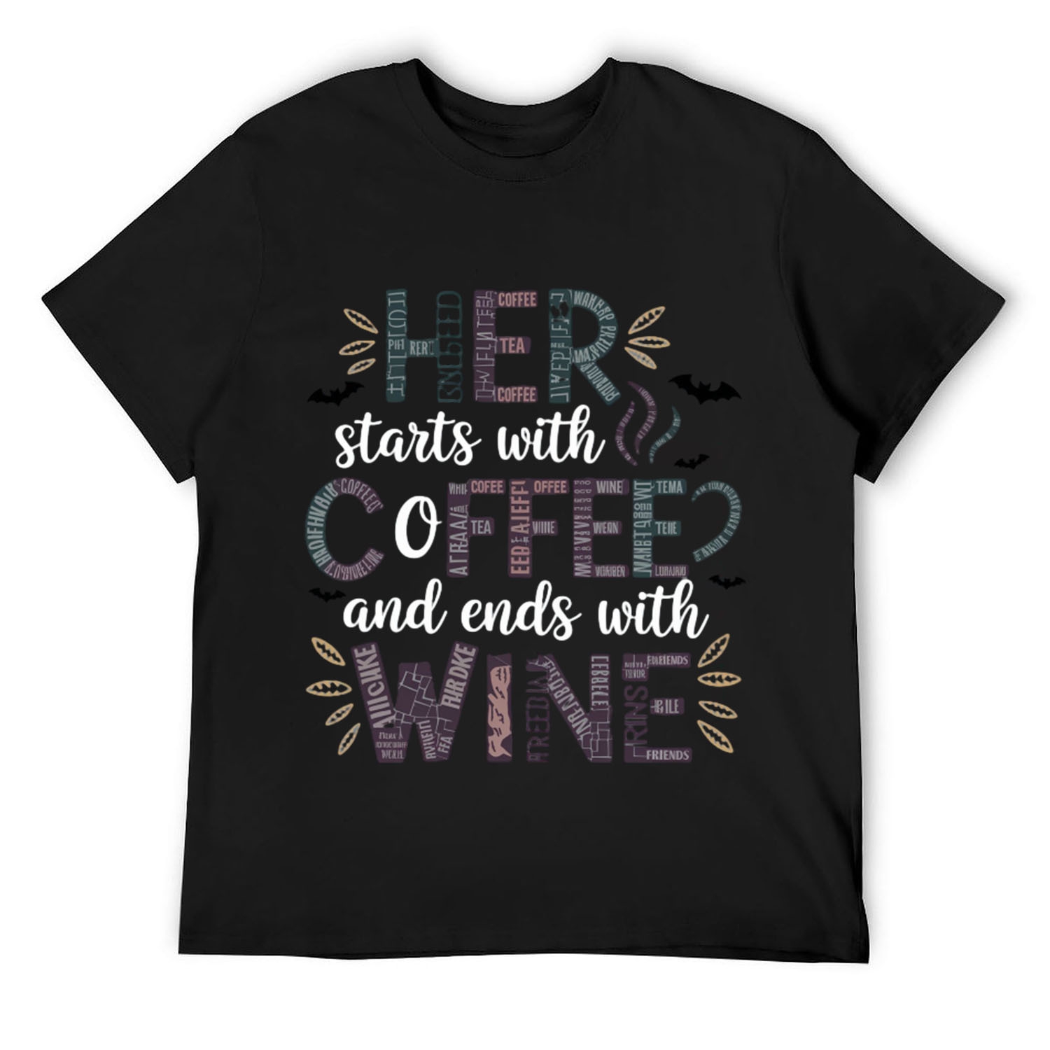 Halloween Her starts with C offee and ends with Wine Deer Lover TShirt
