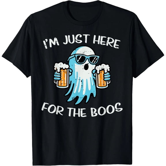 Halloween Here for Boos Ghost Funny Costume Design Unisex T-Shirt