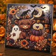 thumbnail image 1 of Halloween Highland Cow 3D Pearl Diamond Art Kit Full Drill Shaped Rhinestone Painting for Adults Beginners Cute Ghost Pumpkin Bat Moon Fall Decor Holiday Handmade Gift, 1 of 8