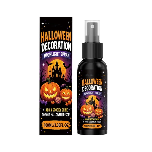Halloween Highlight Gloss Spray, 100ml Shine Coating for Pumpkin Skull Props, Matte to Glossy Finish, and Party Touch-Up Spray, Great Gift for Halloween Decorators
