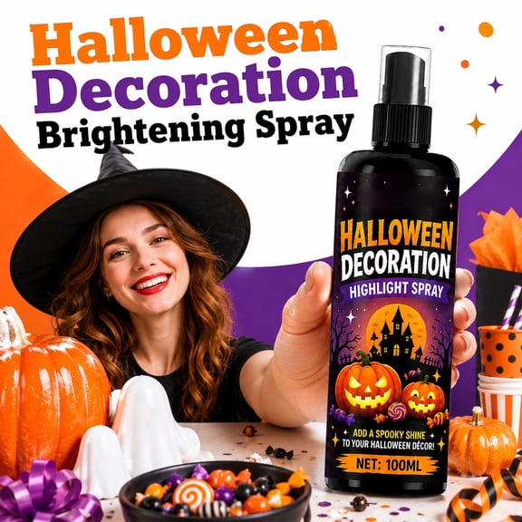 Halloween Highlight Spray – Instant Glossy Shine for Pumpkins & Balloons, Ultra Lasting, Effortless Even Application Enhance Party Decor for Haunted House Halloween Party Decor, 100ML