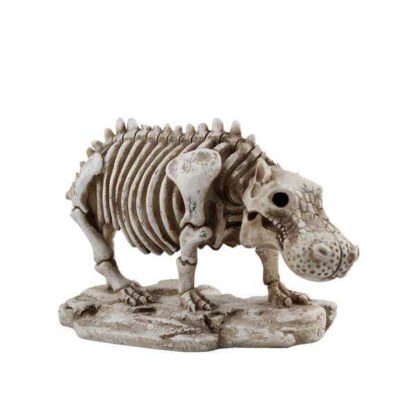 Halloween Hippopotamus Skeleton Resin Ornament Spooky Desktop and Bookshelf Decor
