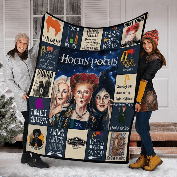 Halloween Ho.cus Po.cus Movie Blanket, Iconic Witchs Movie Throw Blanket, Halloween Gift