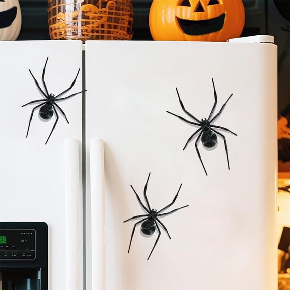 Halloween Holiday Decor Spider Magnet, 3D Sculpted Plastic Arachnid Fridge Ornament, Multi-Surface Magnetic Sticker For Fridge Locker Cabinet Car Decoration