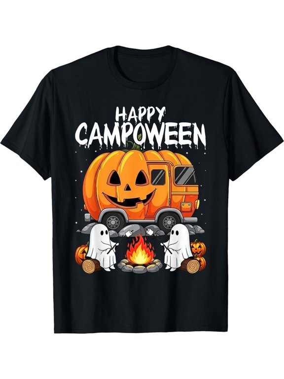 Halloween Holiday Happy Camp Ween Camping Ghosts T-Shirt, Size S-5XL