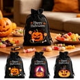 thumbnail image 1 of Halloween Holiday Themed Drawstring Treat Pouches, Reusable Linen Candy Gift Bags, Portable Goodie Sacks for Party, Favor Gifts & Home Decoration, 1 of 8