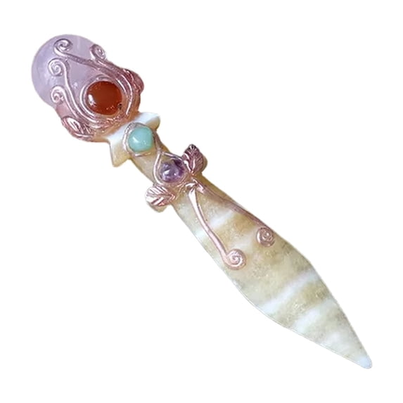 Halloween Home Decor Dagger with Amethyst,Halloween Desk Decor for Table,1 Pack