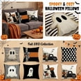 thumbnail image 1 of Halloween Home Decor, Halloween Throw Pillow Covers, Ghost Halloween Decorations, Decorative Throw Pillows for Couch, 4-Pack 18X18 Inch Set of Halloween Ghost Spooky Striped, 1 of 7