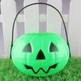 thumbnail image 1 of Halloween Home Decor - Pumpkin Candy Bucket,Foldable Detachable 2-in-1 Pumpkin Bucket,Medium Reusable Plastic Candy Pail,Green Trick or Treat Party Favor Holder for Children, 1 of 3