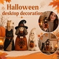 thumbnail image 1 of Halloween Home Decor, Vintage Halloween Decorations, Black Cat Halloween Decor, Witchy Halloween Decor, Halloween Shelf Decor, 3-Piece Handmade Felt Stuffed Figure Set with Black, 1 of 5