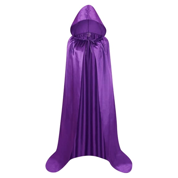 Halloween Hooded Cape Costume, Stand Collar Long Cloak with Hood, Medieval Gothic Cosplay Outfit for Halloween Parties, Costume Events, Stage Performances and Themed Dress Up