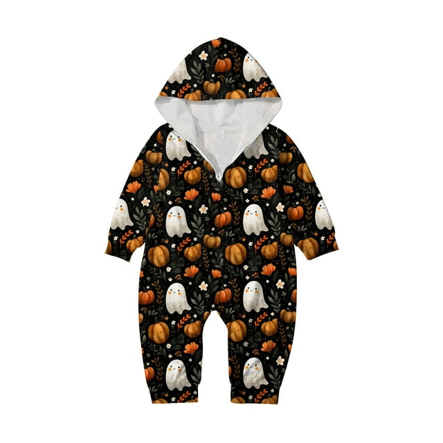 DRTGEDS Halloween Pumpkin Patterns Onesie For Women Basic Adult Bodysuit Pajamas Solid Color Romper For Sleepwear, Black, Small