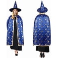 thumbnail image 1 of Halloween Hooded Robe Cloak, Adult Witch Style Costume Cape with Hat, Long Dress Up Cloak for Masquerade Parties, Stage Performances, Costume Events and Seasonal Gatherings, 1 of 4