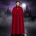 thumbnail image 1 of Halloween Hooded Robe Cloak, Men's Medieval Style Suede Cape Costume, Renaissance Inspired Dress Up Wrap for Masquerade Parties, Stage Shows and Themed Events, 1 of 5