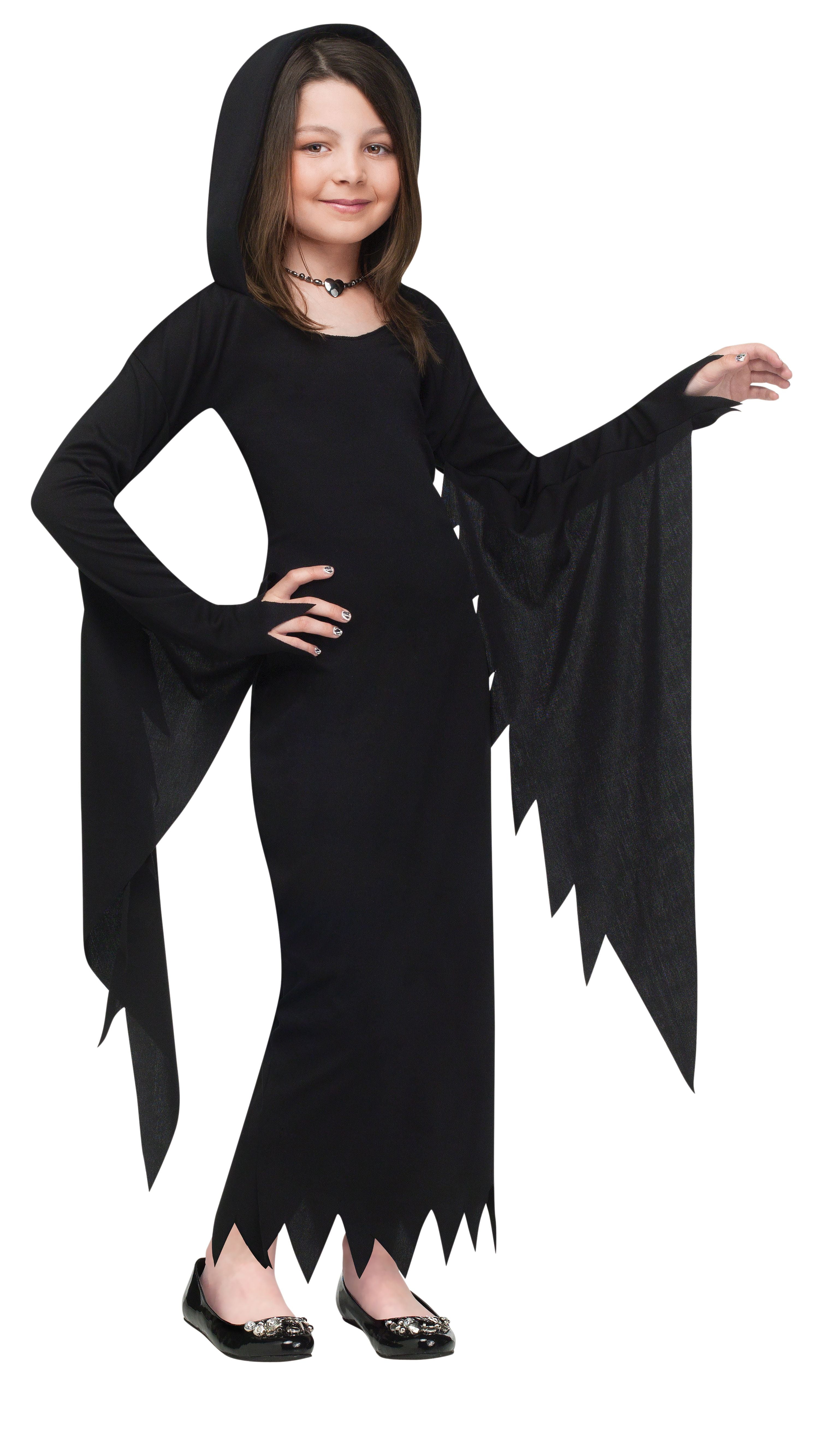 black hooded dress costume Spirit Halloween ~ Black Hooded Dress, XL (14-16)