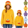 thumbnail image 1 of Halloween Hoodie Big Mouth Monster Unisex Oversized Cozy Fleece Pajama Loungewear Fuzzy Holiday Hoodie Pullover Saffron, 1 of 7