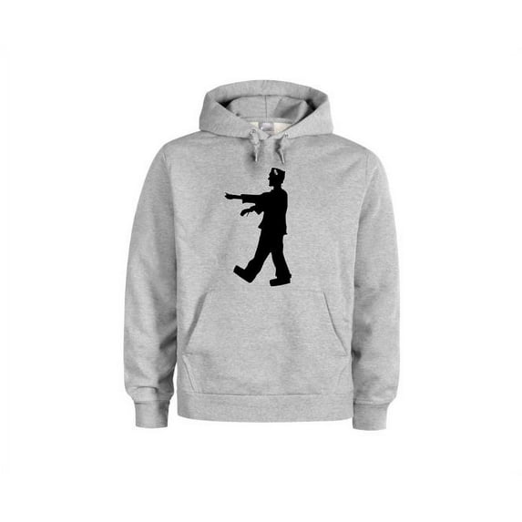 Halloween Hoodie, Frankenstein Walking, Frankenstein Apparel, Halloween Apparel, Unisex Hoodies, Trick Or Treat, Graphic Hoodie, Outdoors, Grey (Black Text), MEDIUM