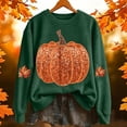thumbnail image 1 of Halloween Hoodie Pumpkin Season Themed Printed Hooded Sweatshirts Women Fall Pullover Tops (A2-Dark Green S), 1 of 4