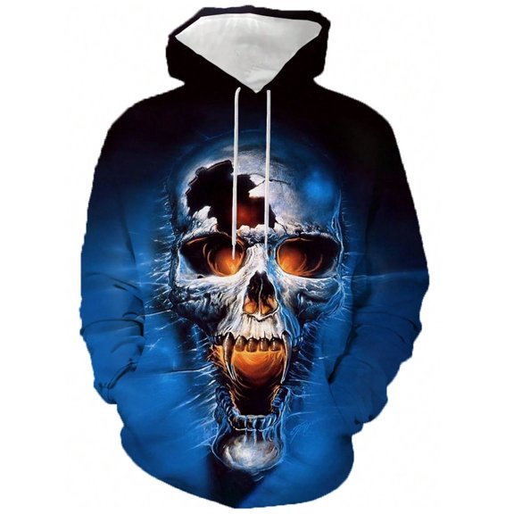 Halloween Hoodie Pumpkin Skull Pattern Colour Printed Sweatshirt Men's and Women's Pullover