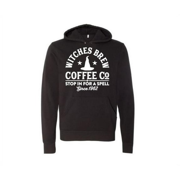 Halloween Hoodie, Witches Brew, Coffee Apparel, Funny Hoodies, Halloween Apparel, Gift For Her, Hoodies, Graphic, Halloween Outfit, Trendy, Black (White Text), 2XL