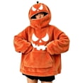 thumbnail image 1 of Halloween Hoodie for Women Funny Pumpkin Mask Long Sleeve Fleece Tops Plus Size Fashion Casual Sweatshirt with Pocket (2XL, Orange-12), 1 of 6