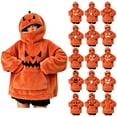 thumbnail image 1 of Halloween Hoodie for Women Funny Pumpkin Mask Long Sleeve Fleece Tops Plus Size Fashion Casual Sweatshirt with Pocket (XL, Orange-11), 1 of 6