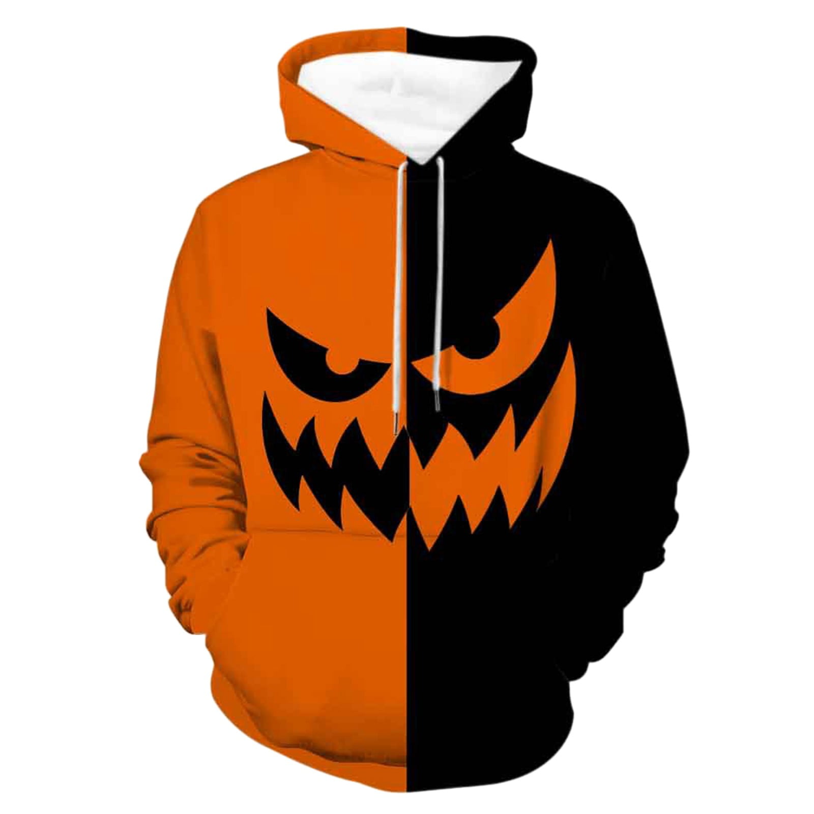 Halloween Hoodie for Womens Patchwork Pullover Sweatshirt Fall Winter Sweater Tops with Large Pockets Walmart
