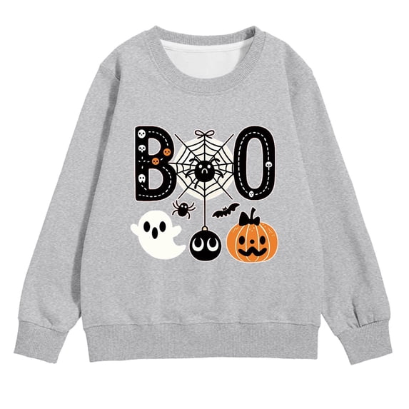 Halloween Hoodies For Kids Skeleton Pumpkin Print Long Sleeve Sweatshirts Boys Girls Fall Celebration Top