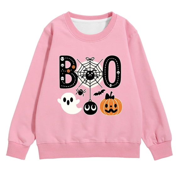 Halloween Hoodies For Kids Skeleton Pumpkin Print Long Sleeve Sweatshirts Boys Girls Fall Celebration Top