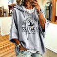 thumbnail image 1 of Halloween Hoodies for Women Drawstring 3/4 Sleeve Trendy Print Hoodie Fall Clothes Crewneck Sweatshirts Loose Fit Trendy Tops Winter Clothing Daily Travel Outfits, 1 of 5