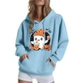 thumbnail image 1 of Halloween Hoodies for Womens Cute Ghost Party Printed Top Fall Winter Fleece Sweatshirts Casual Loose Long Sleeve Tops Halloween Pullover Outwears with Pocket, 1 of 4