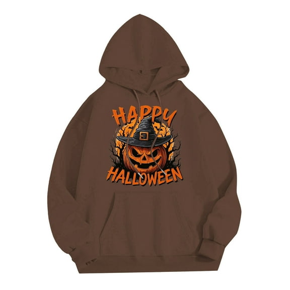 Halloween Hoodies for Men 2025 Casual Loose Halloween Graphic Hooded Sweatshirt with Pockets Pullover Tops