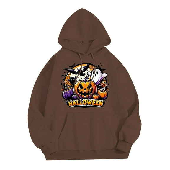 Halloween Hoodies for Men 2025 Casual Loose Halloween Graphic Hooded Sweatshirt with Pockets Pullover Tops