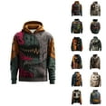 thumbnail image 1 of Halloween Hoodies for Men 2025 Funny Patchwork Graphic Hooded Sweatshirt with Pockets Halloween Pullover Tops, 1 of 5