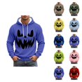 thumbnail image 1 of Halloween Hoodies for Men Long Sleeve Casual Funny Pumpkin Face Graphic Hoodie Waffle Pullover Sweatshirt, 1 of 6
