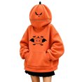 thumbnail image 1 of Halloween Hoodies for Women Pumpkin Mask Oversized Hood Sweatshirt Kangaroo Pocket Funny Costume Pullover Top, 1 of 5