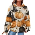 thumbnail image 1 of Halloween Hoodies for Women Pumpkin Sweatshirts Workout Hooded Pullover Tops Sweaters Casual Comfy Fall Fashion Outfits,Waffle Hoodie Women Holiday, 1 of 6