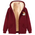 thumbnail image 1 of Halloween Hoodies for Women Unisex Casual Graphic Zip Up Sweatshirt Long Sleeve Pullover Tops With Pockets Fleece Lined Warm Fit Wine XXXL, 1 of 3