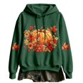 thumbnail image 1 of Halloween Hoodies for Womens Oversized Long Sleeve Tops Fall Pumpkin Maple Leaf Floral Graphic Pullover Casual Sweatshirt With Kangaroo Pocket, 1 of 2