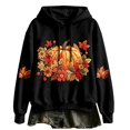 thumbnail image 1 of Halloween Hoodies for Womens Oversized Long Sleeve Tops Fall Pumpkin Maple Leaf Floral Graphic Pullover Casual Sweatshirt With Kangaroo Pocket, 1 of 2