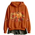 thumbnail image 1 of Halloween Hoodies for Womens Oversized Long Sleeve Tops Fall Pumpkin Maple Leaf Floral Graphic Pullover Casual Sweatshirt With Kangaroo Pocket, 1 of 2