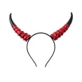 thumbnail image 1 of Halloween Horn Headband, Curved Ram Goat Style Hair Hoop with Sculpted Texture, Fantasy Costume for Cosplay Party Carnival (Red), 1 of 4