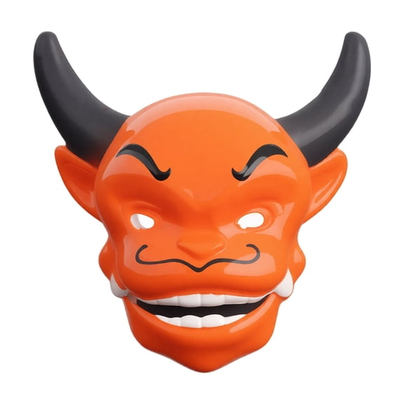 Halloween Horned Devil Mask Slow Rising Squishy Toy Soft Squeeze Stress Relief Fidget Toy for Adults Kids Party Favor Home Desktop Decoration Gift (A)