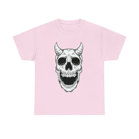 Halloween Horned Devil Monster Skull Unisex Cotton Short Sleeve T-Shirt