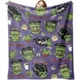 thumbnail image 1 of Halloween Horror Classic Movie Flannel Blanket, It''s Alive Frank-en.Stein Little Monster Throw Blanket Gifts for Kids Men Women, Scary Eyeball Heart Soft Blanket for Bedding Sofa 50 x 60 Inch, 1 of 6