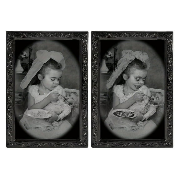 Halloween Decorations Indoor Outdoor - Halloween Horror Picture Frame - Scary Halloween Decoration,Indoor Home Wall Decor 3D Changing Moving Picture Frame For Halloween House Decor