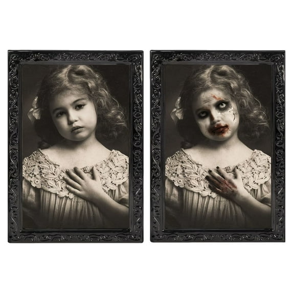 Halloween Horror Frame-Halloween Decorations-Scary Halloween Decoration，Indoor Home Wall Decor 3D Changing Moving Picture Frame for Halloween House Decor